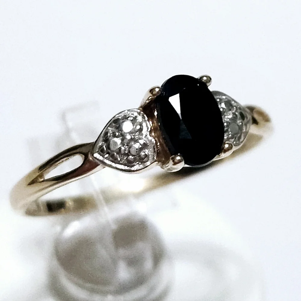 0.50ct Sapphire 10K Gold Oval Solitaire Ring Womens Size 7 - Picture 4 of 16